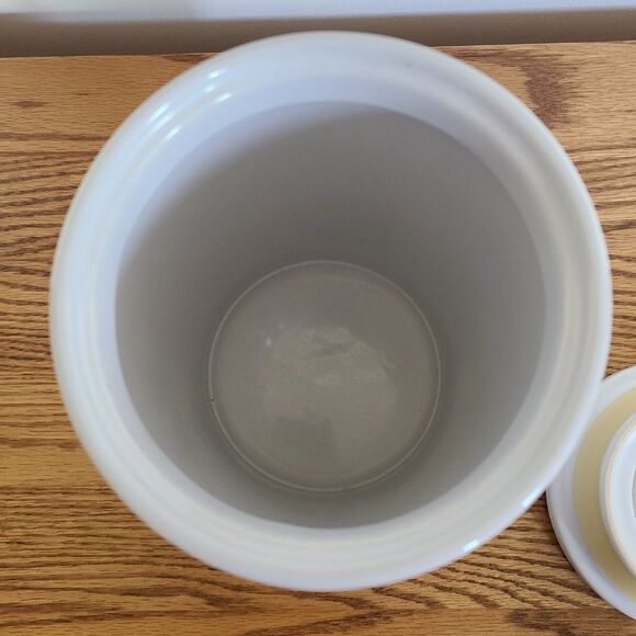 WCL White Ceramic Large Canister Crock Clean Contemporary Design High Quality - Picture 12 of 15